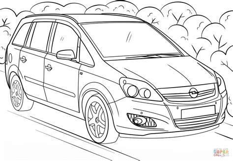 Opel Zafira vista laterale da colorare