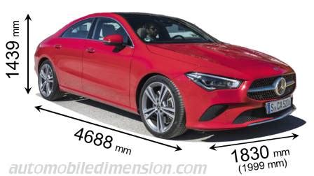 dimensioni Mercedes CLA Coupé C118